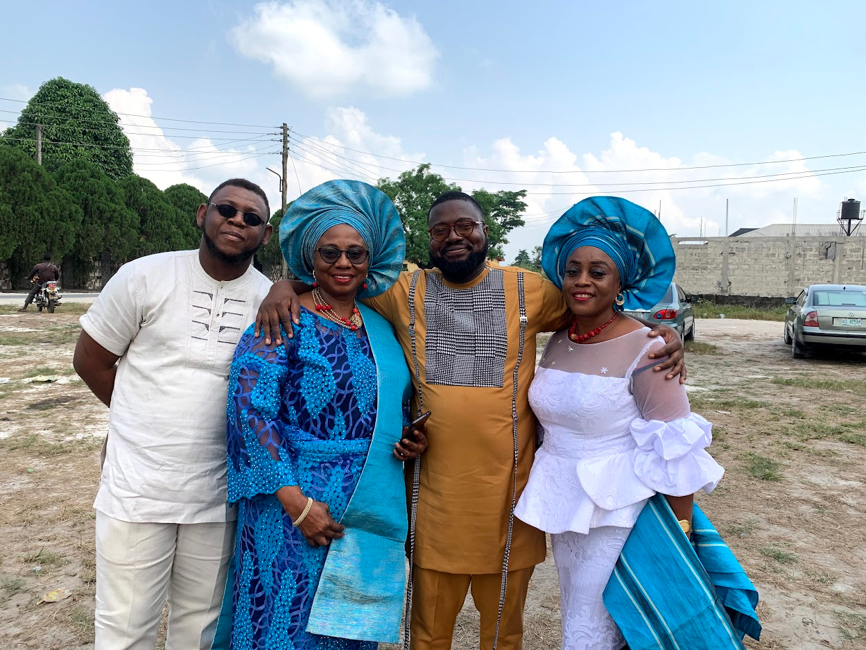 Family gathered for a celebration